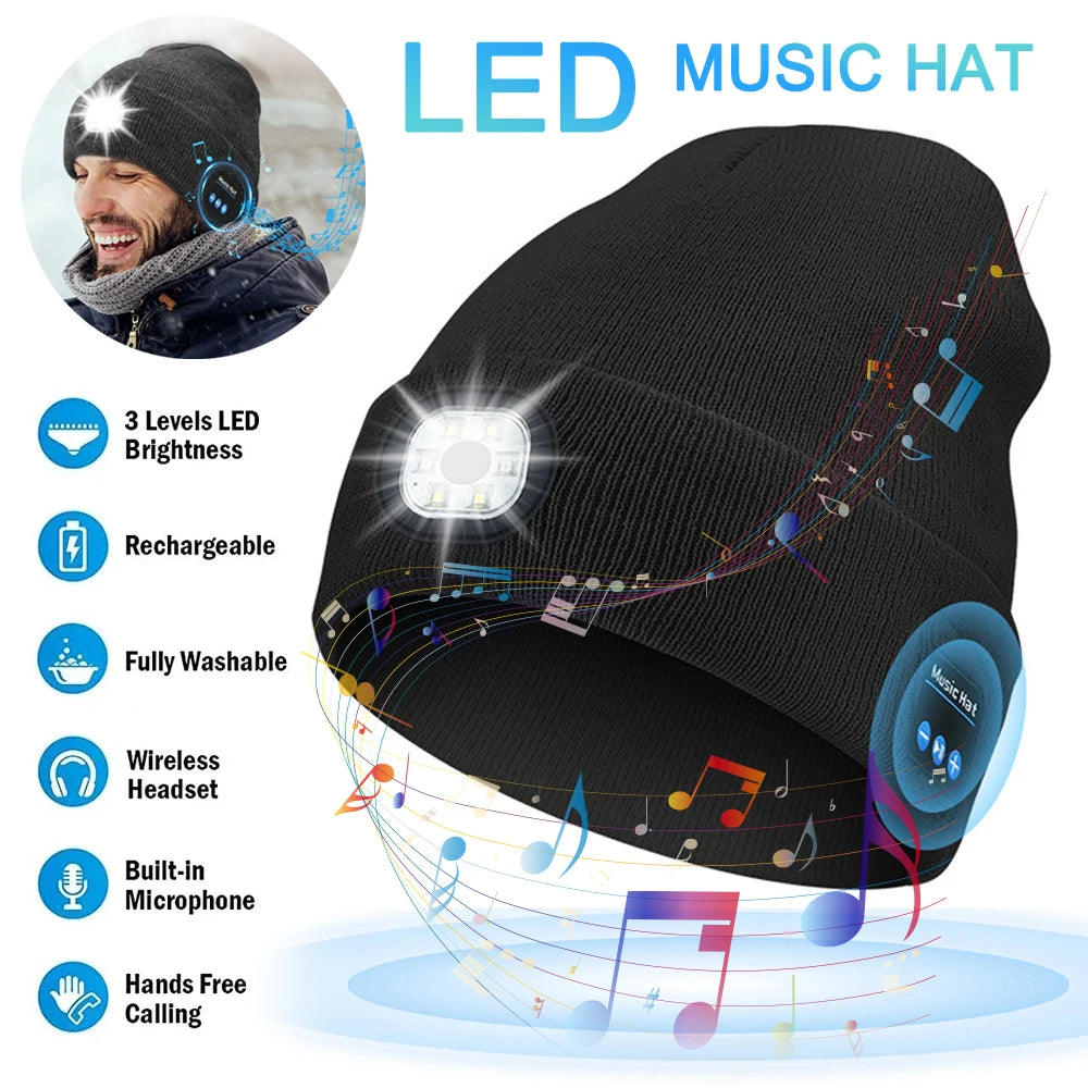 Bluetooth Musikmütze mit LED-Licht
