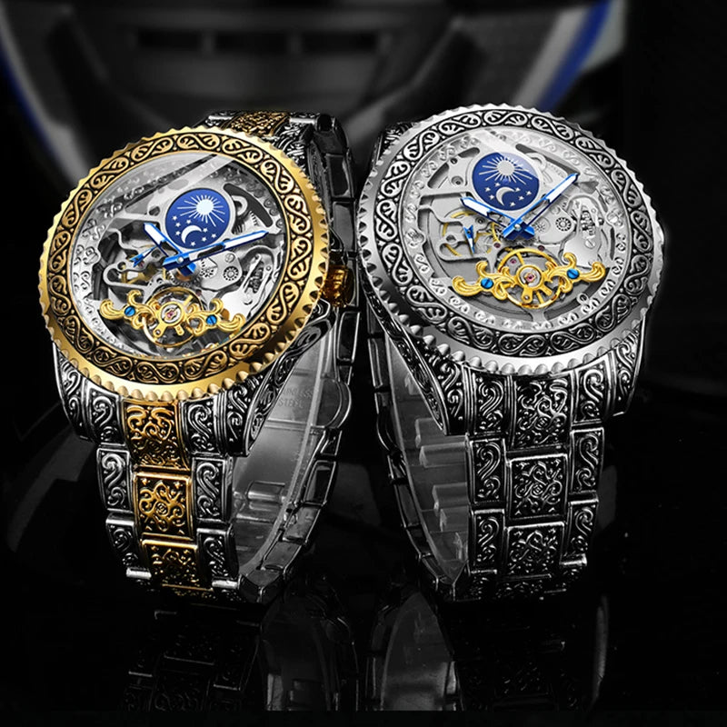 Elegante Mondphasen-Uhr für Herren