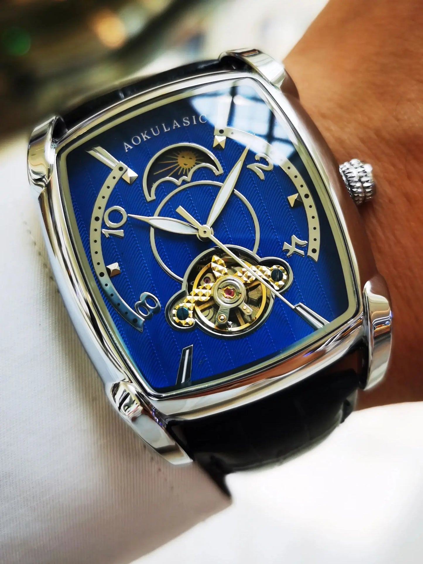 Elegante Mondphasen Damen Uhr
