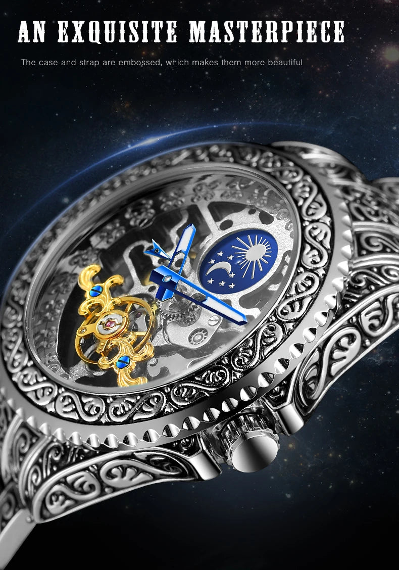 Elegante Mondphasen-Uhr für Herren