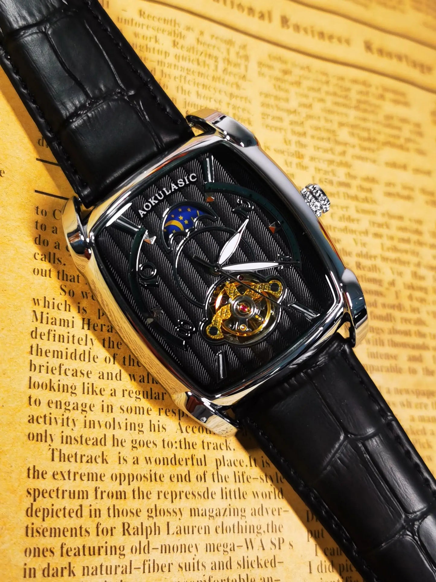 Elegante Mondphasen Damen Uhr