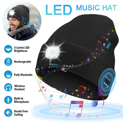 Bluetooth Musikmütze mit LED-Licht