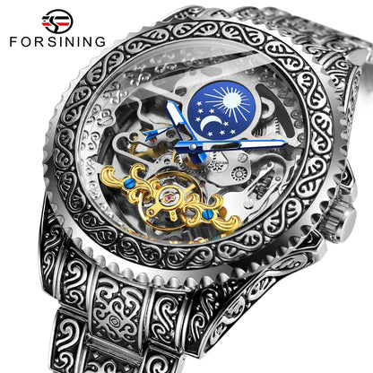 Elegante Mondphasen-Uhr für Herren