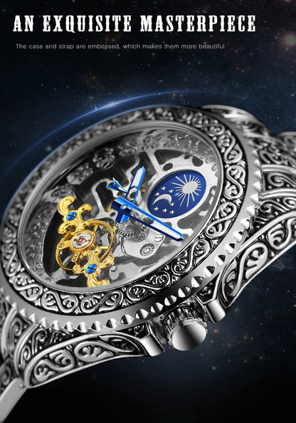 Elegante Mondphasen-Uhr für Herren